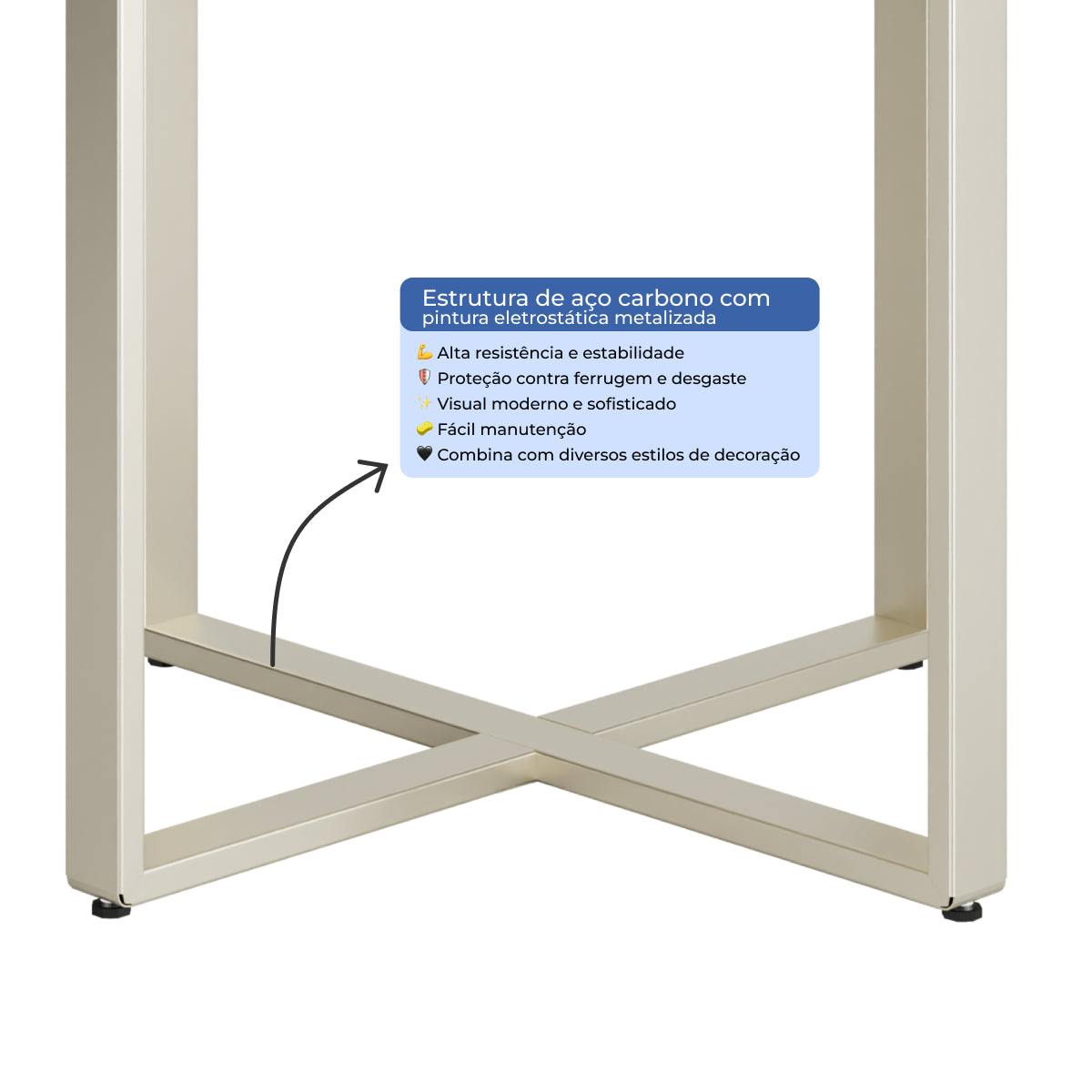Mesa de Jantar Redonda com Vidro para 4 Lugares Arcádia 108cm Off-White Fosco com Champanhe