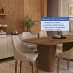 Conjunto de Jantar Mesa Retangular Lintz 6 Cadeiras Evelyn Canella Off White