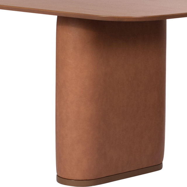 Mesa de Jantar Lintz 219 cm - Canela c/ PU Caramelo