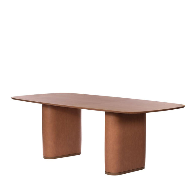 Mesa de Jantar Lintz 184 cm - Canela c/ PU Caramelo