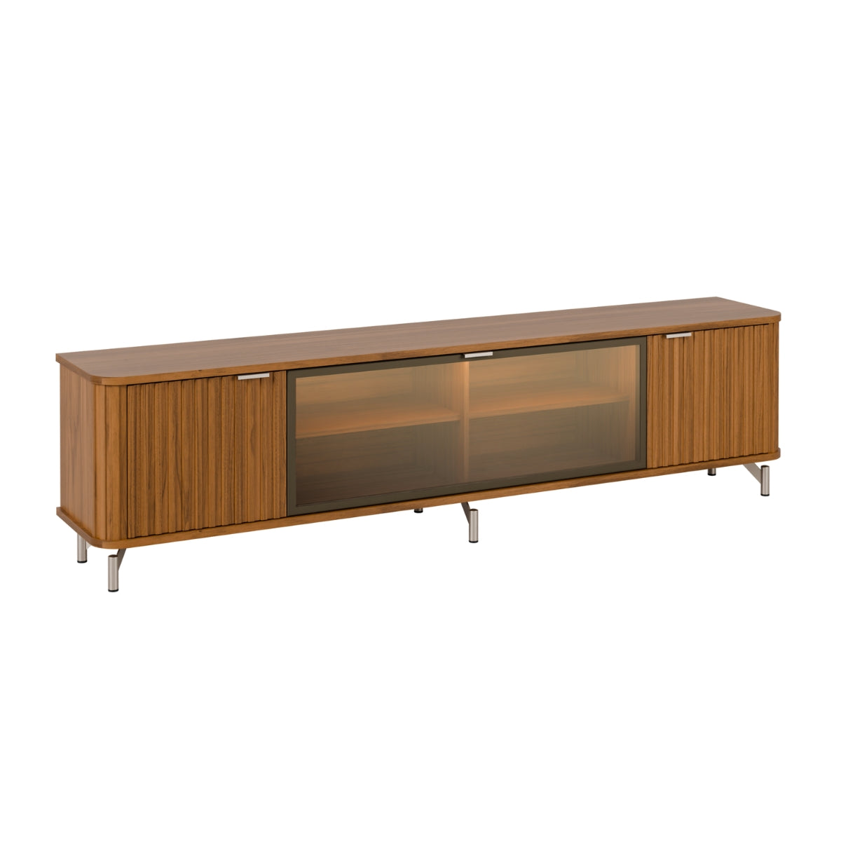 Rack para TVs até 75 Polegadas 100% MDF 3 Portas Vidro Reflecta Neon Float 169cm