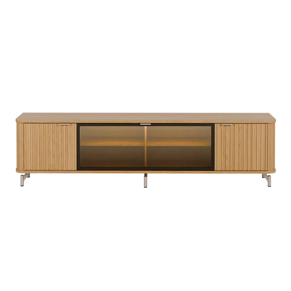Rack para TVs até 85 Polegadas 100% MDF 3 Portas Vidro Reflecta Neon Float 212cm