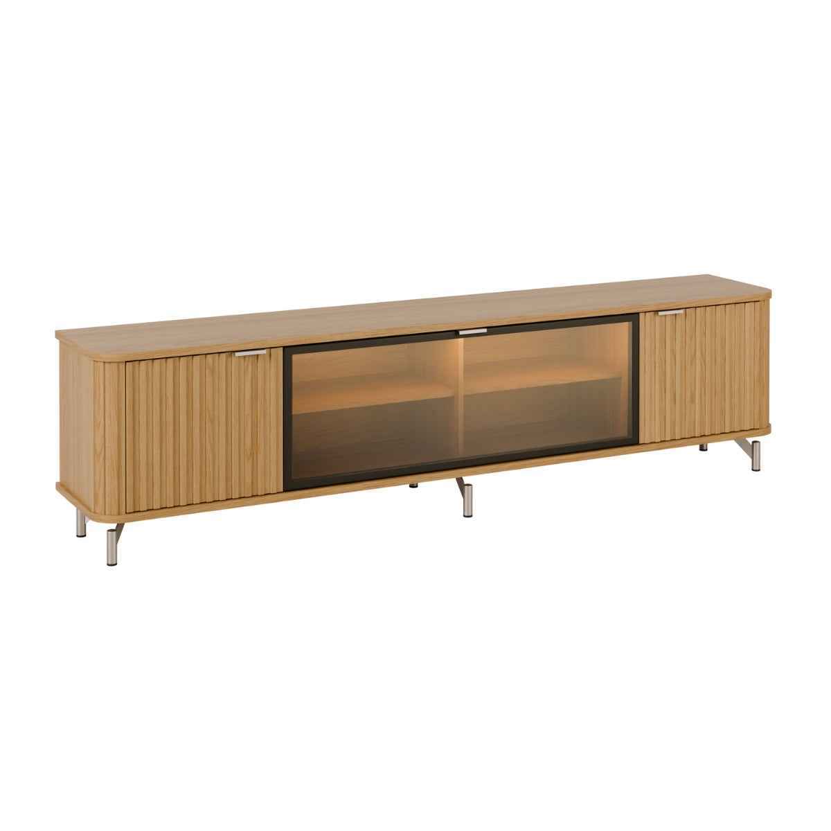 Rack para TVs até 75 Polegadas 100% MDF 3 Portas Vidro Reflecta Neon Float 169cm