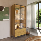 Cristaleira 2 Portas com Vidro Reflecta e Led 100% MDF Atria