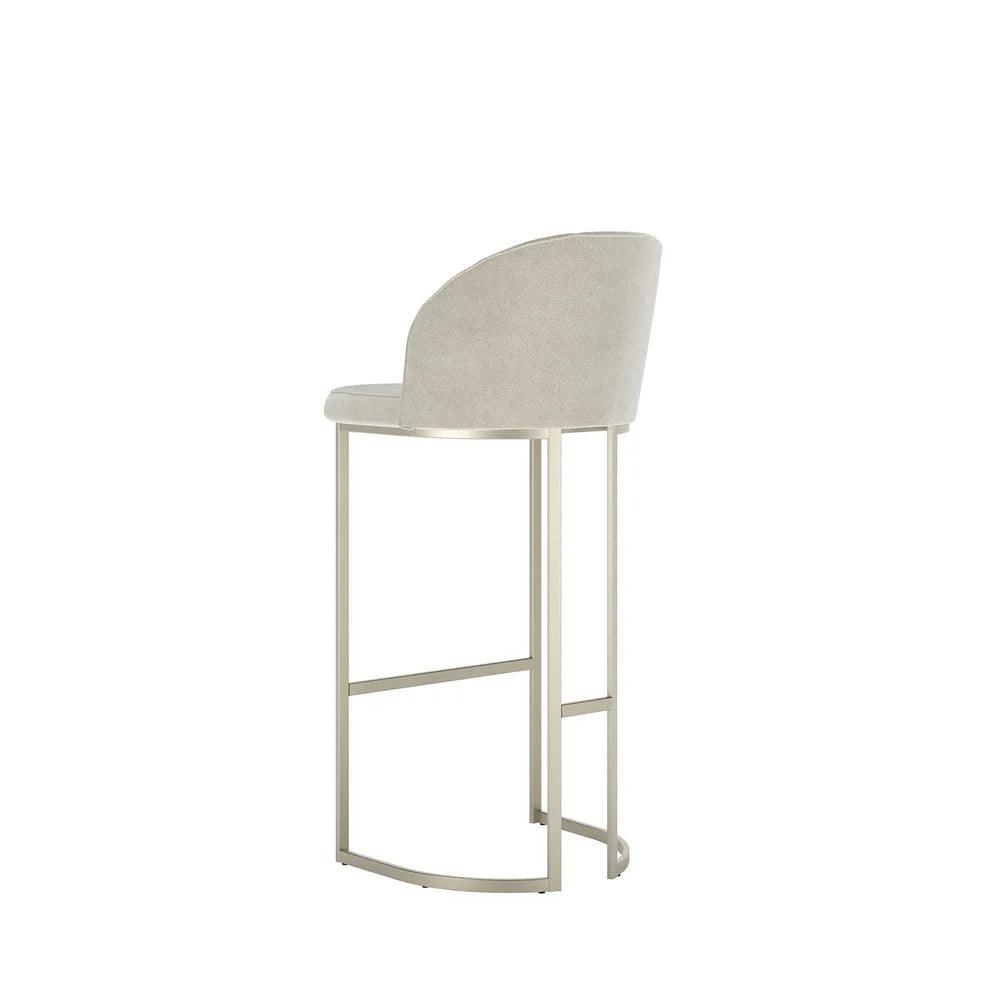 Banqueta Alta de Aço Beverly - Champanhe - Champanhe c/ Linho Mescla Cru - Linked 200 02 - Província - Banquetas