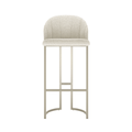 Banqueta Alta de Aço Beverly - Champanhe com Off - White Bouclé - Província - Banquetas