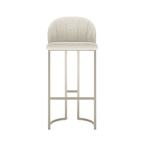 Banqueta Alta de Aço Beverly - Champanhe com Off - White Bouclé - Província - Banquetas