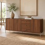 Buffet 3 Portas 3 Gavetas Jasper 185cm Canella com Champanhe - Província - Buffet