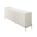 Buffet 3 Portas 3 Gavetas Jasper 185cm Off - White Fosco com Champanhe - Província - Buffet