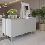 Buffet Arcadia 137 cm - Off White Fosco c/ Champanhe - Província - Buffet