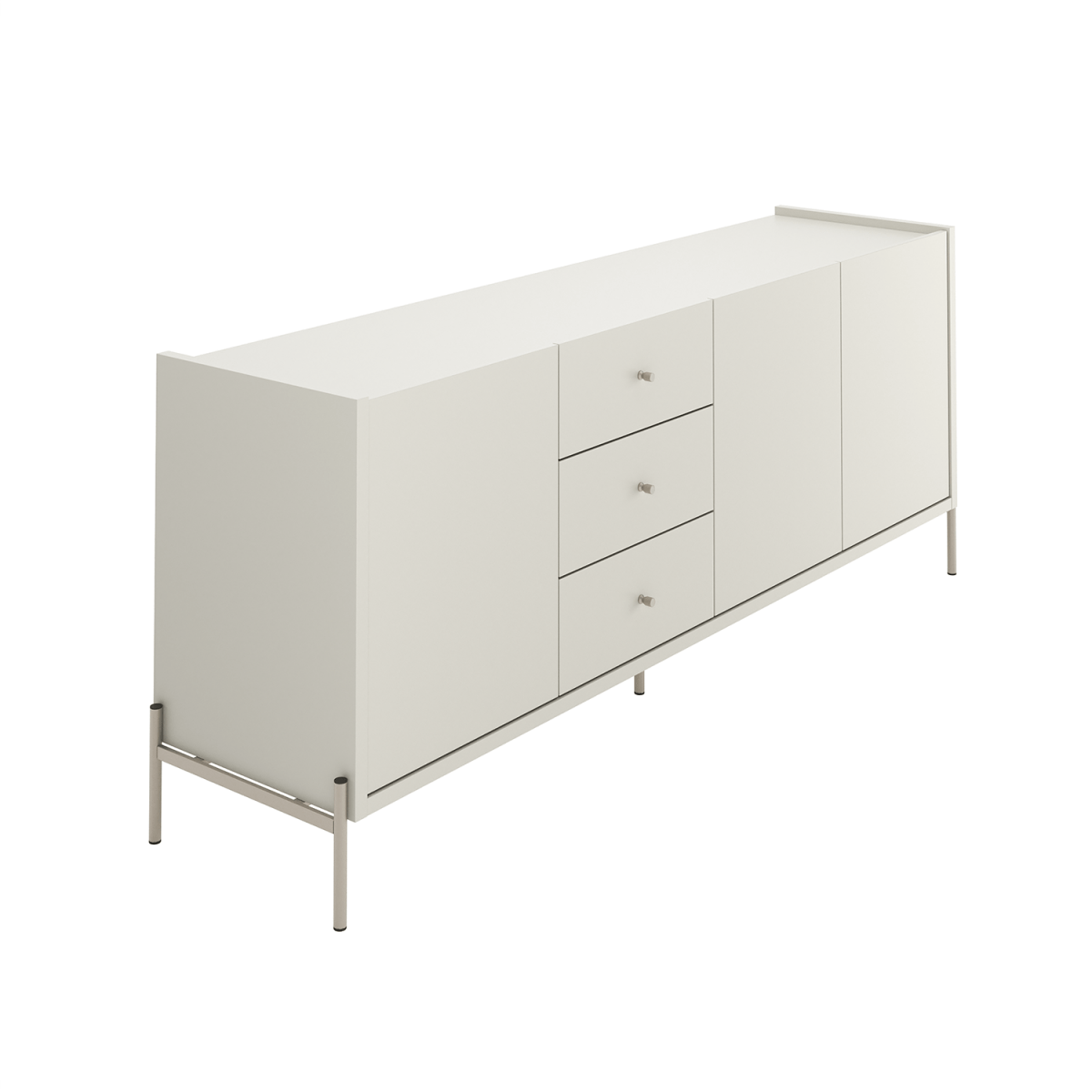 Buffet Jasper 185 cm - Off White Fosco c/ Champanhe - Província - Buffet