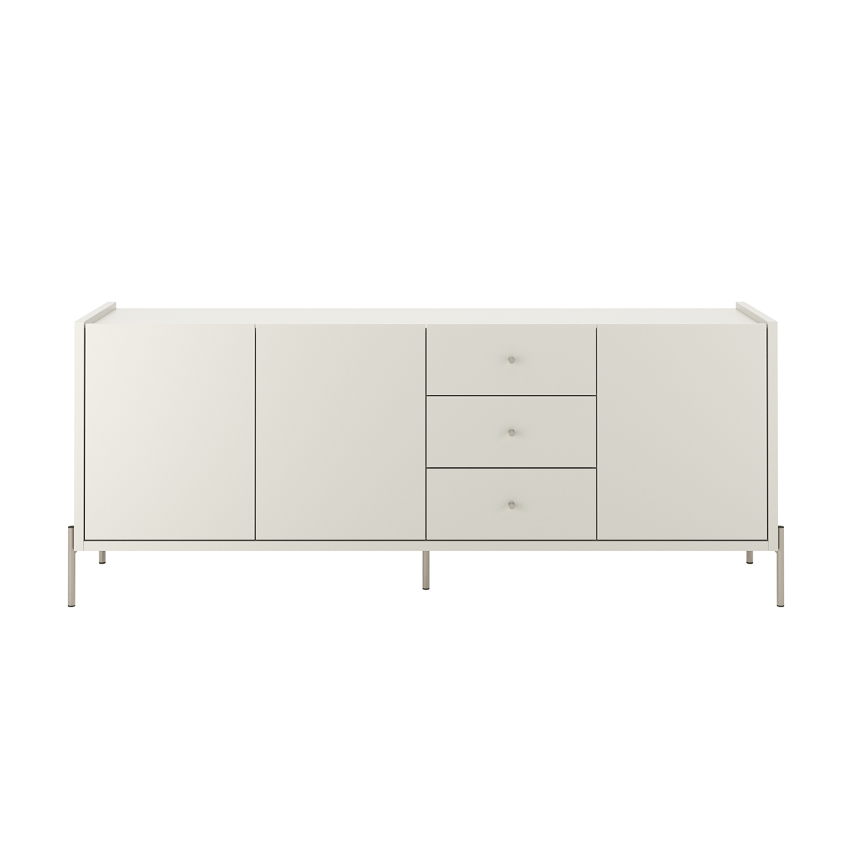 Buffet Jasper 185 cm - Off White Fosco c/ Champanhe - Província - Buffet