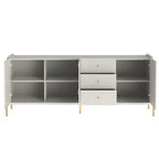 Buffet Jasper 185 cm - Off White Fosco c/ Dourado - Província - Buffet