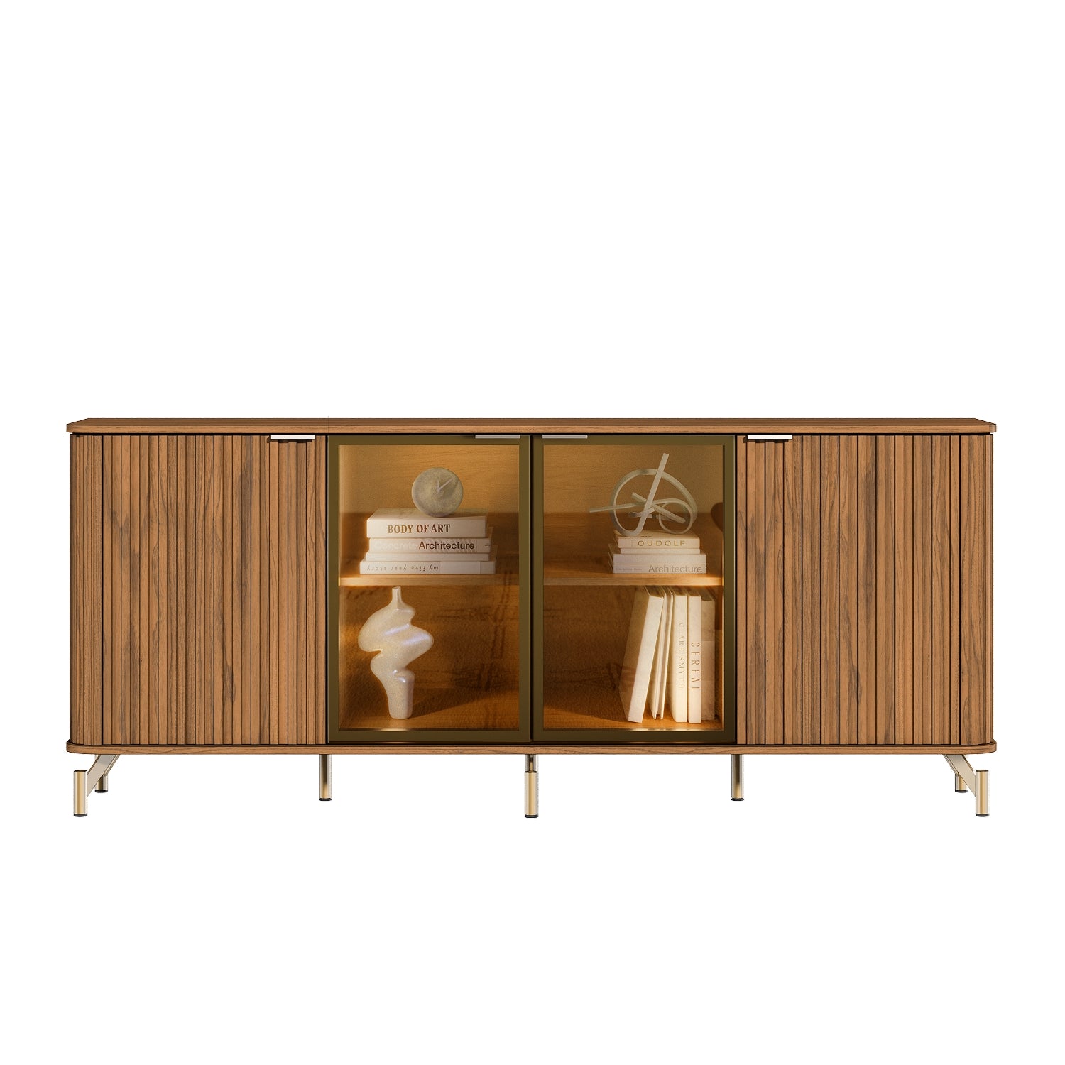Buffet Neon Float 100% MDF com Vidro Reflecta e LED
