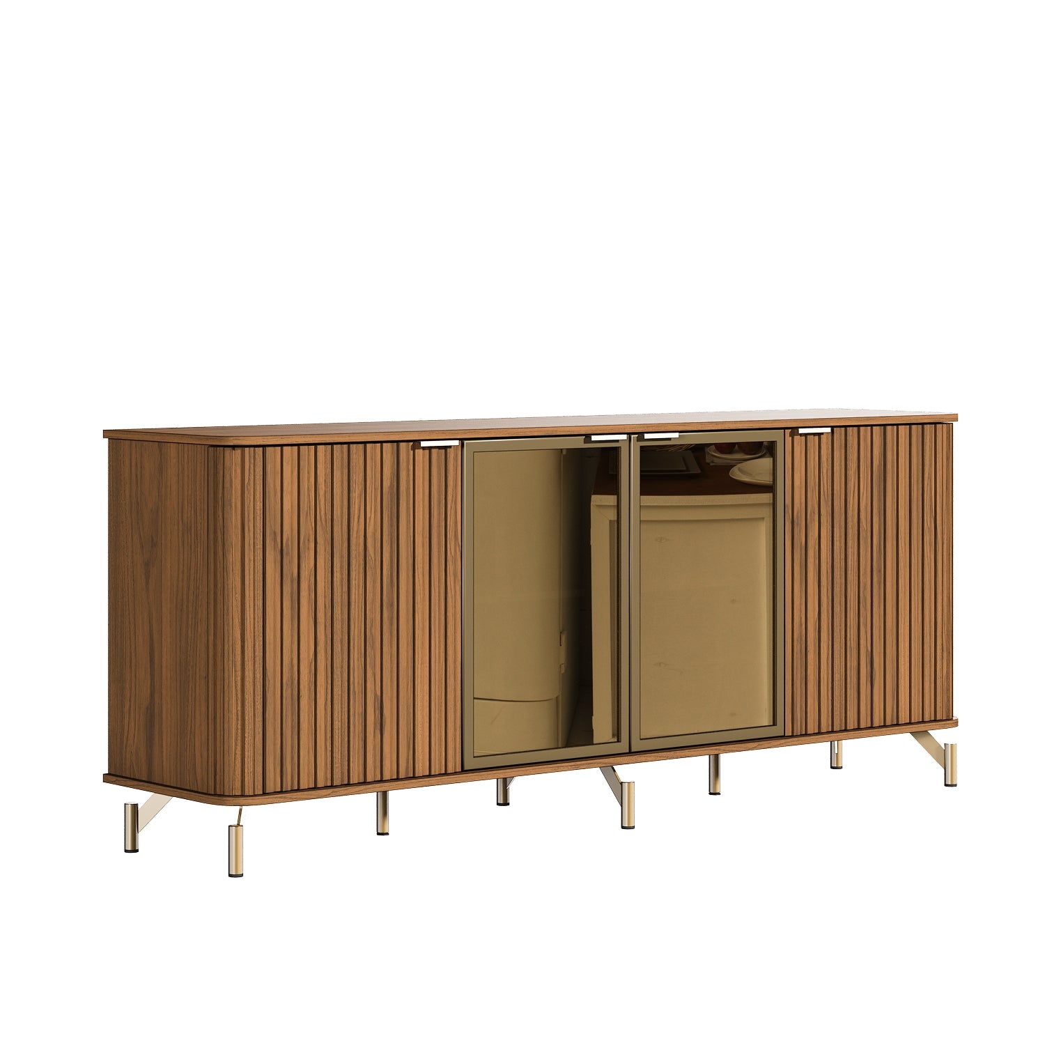 Buffet Neon Float 100% MDF com Vidro Reflecta e LED
