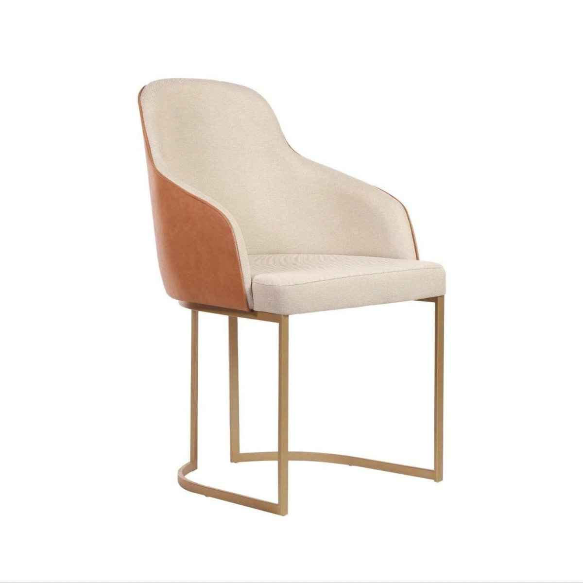 Cadeira de Aço Estofada Albany Dourado Soft Palha