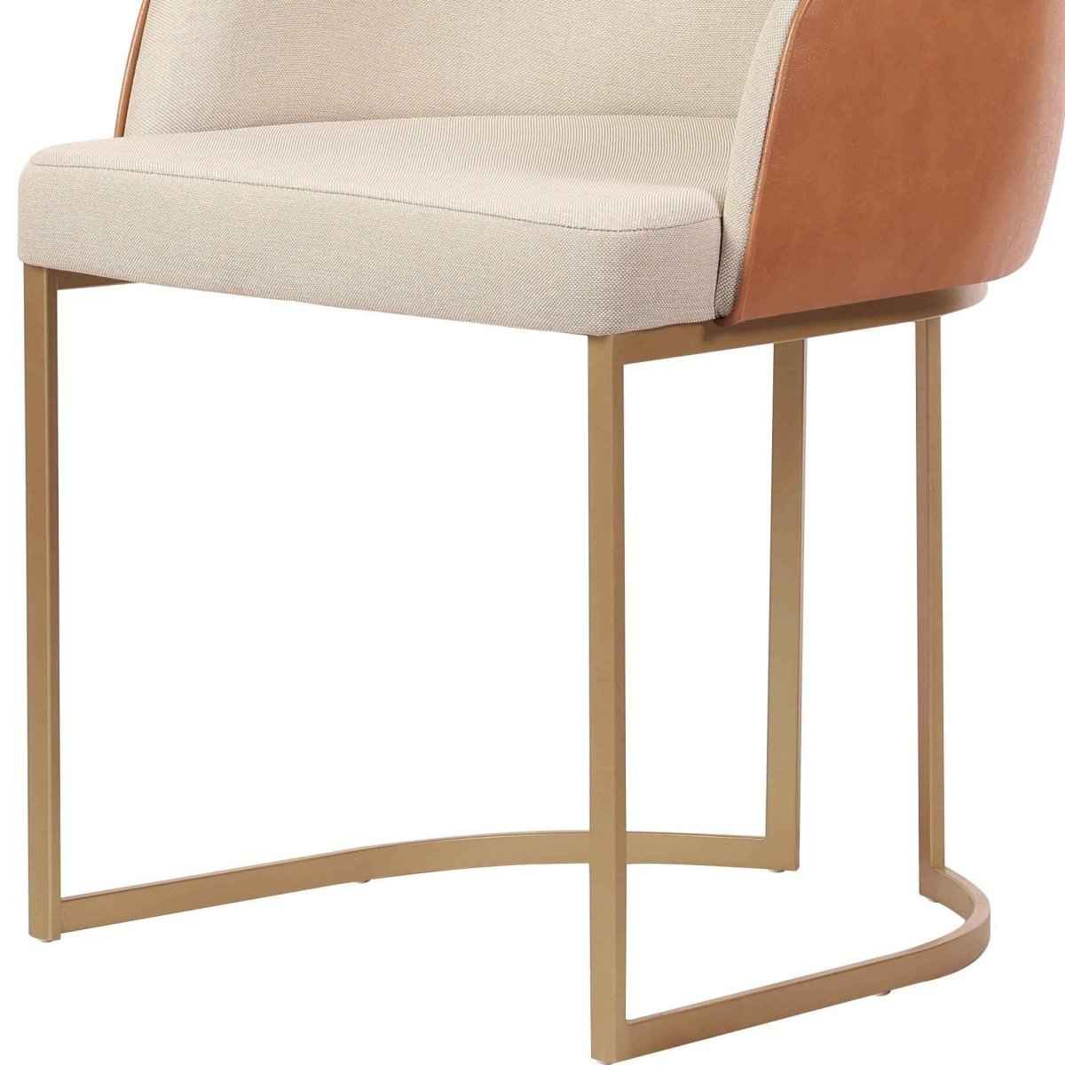 Cadeira de Aço Estofada Albany Dourado Soft Palha