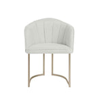 Cadeira de Aço Estofada Beverly Champanhe com Soft Palha