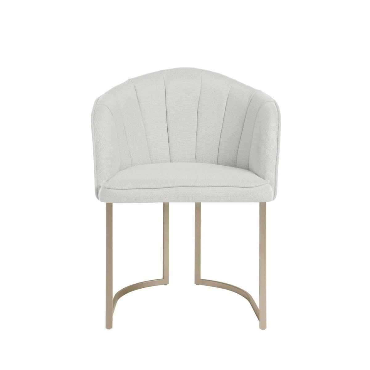 Cadeira de Aço Estofada Beverly Champanhe com Soft Palha