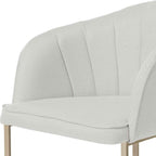 Cadeira de Aço Estofada Beverly Champanhe com Soft Palha