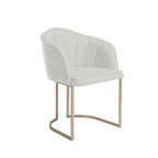 Cadeira de Aço Estofada Beverly Champanhe com Soft Palha