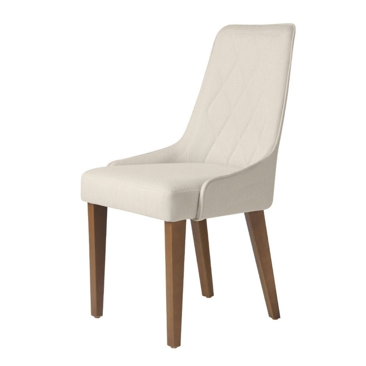 Cadeira de Madeira Maciça Carlton Natural com Linho Off White - Província - 