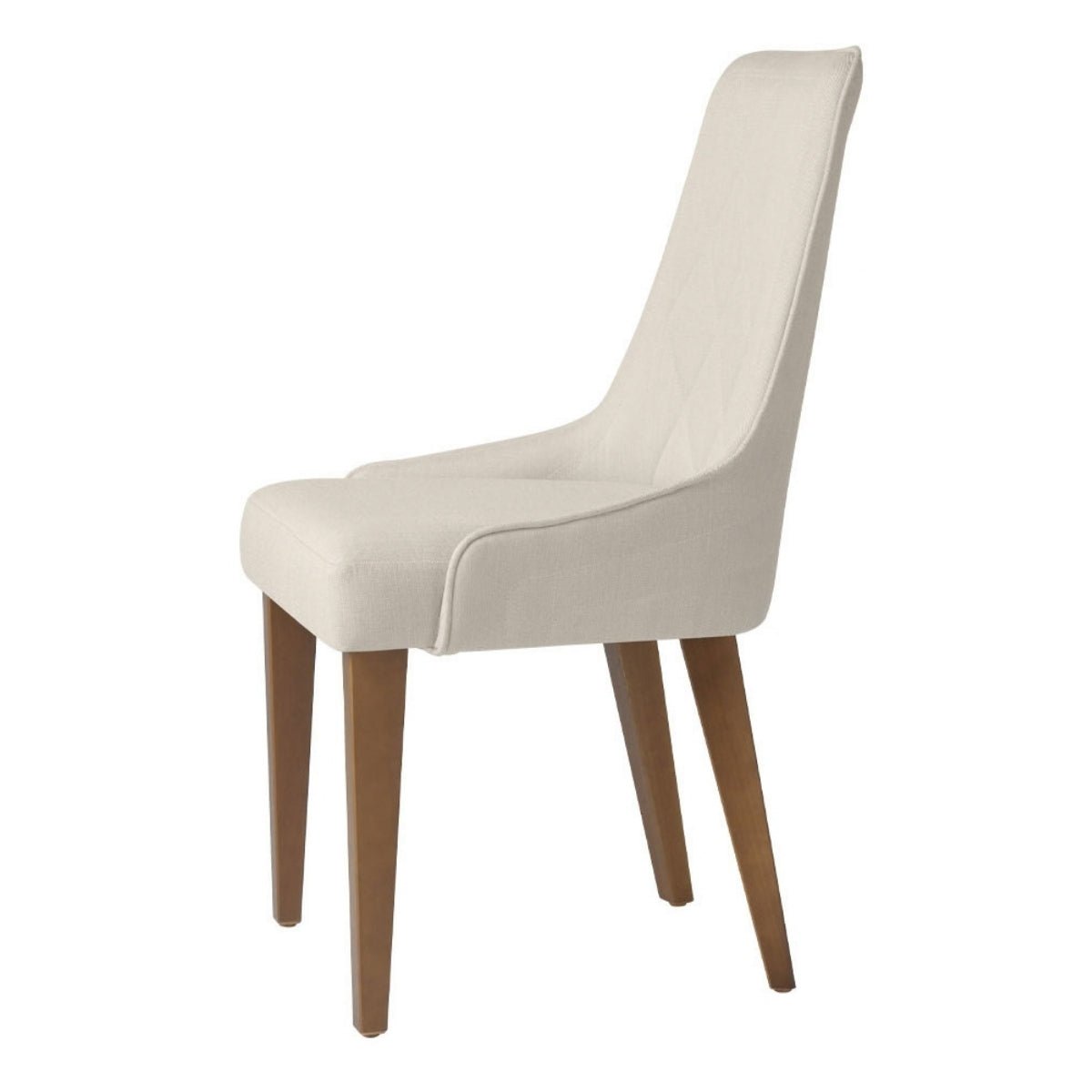 Cadeira de Madeira Maciça Carlton Natural com Linho Off White - Província - 