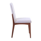Conjunto de 2 Cadeiras de Madeira Maciça Olive Natural com Bouclé Montecarlo