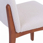 Conjunto de 2 Cadeiras de Madeira Maciça Olive Natural com Bouclé Montecarlo