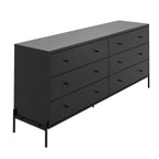 Cômoda 6 Gavetas Jasper 182 cm Preto Fosco - Província - Cômoda