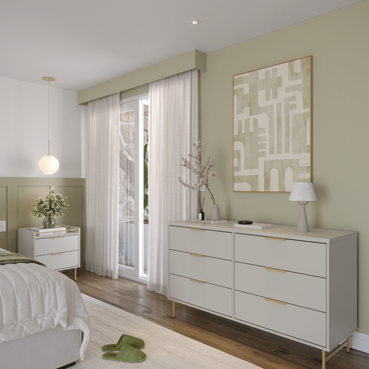 Cômoda 6 Gavetas Yves 135cm Off White com Dourado - Província - Cômoda