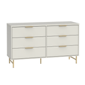 Cômoda 6 Gavetas Yves 135cm Off White com Dourado - Província - Cômoda