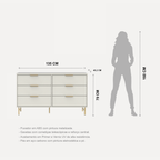 Cômoda 6 Gavetas Yves 135cm Off White com Dourado - Província - Cômoda