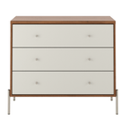 Cômoda com 3 Gavetas Jasper 94cm Canella e Off White com Champanhe - Província - Cômoda