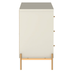 Cômoda com 3 Gavetas Jasper 94cm Off White com Dourado - Província - Cômoda