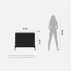 Cômoda com 3 Gavetas Jasper 94cm Preto Fosco - Província - Cômoda