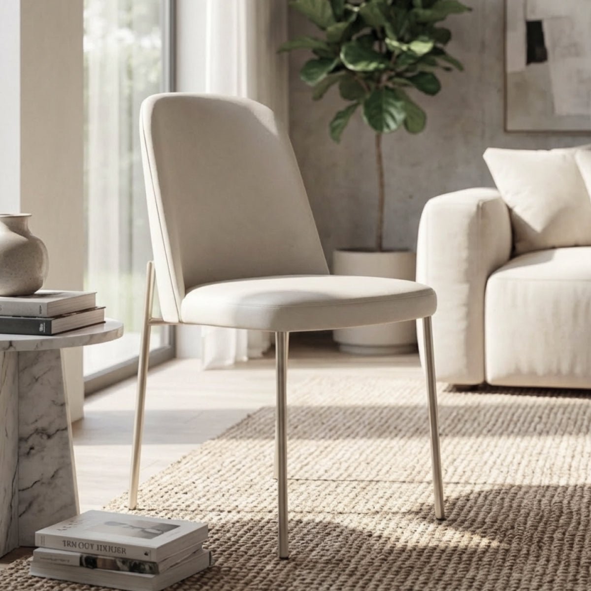 Conjunto c/ 2 Cadeiras de Aço Lucille - Champanhe - Província - Cadeiras de Jantar