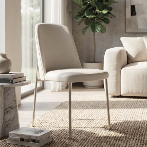 Conjunto c/ 2 Cadeiras de Aço Lucille - Champanhe - Província - Cadeiras de Jantar