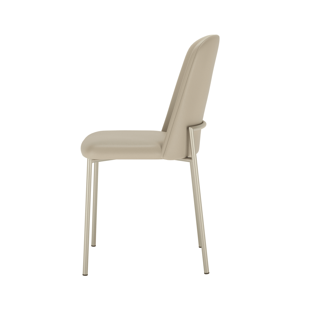 Conjunto c/ 2 Cadeiras de Aço Lucille - Champanhe / PU Off - White - Província - Cadeiras de Jantar