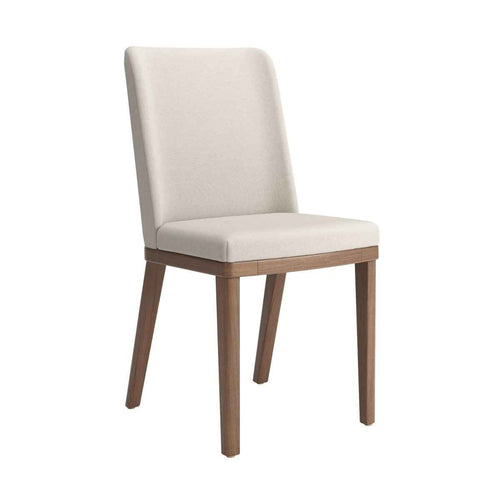 Conjunto de 2 Cadeiras de Madeira Maciça Kalina Natural com Cinza Stone