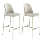 Conjunto de 2 Banquetas Altas de Aço Estofada Lucille Champanhe com Soft Palha