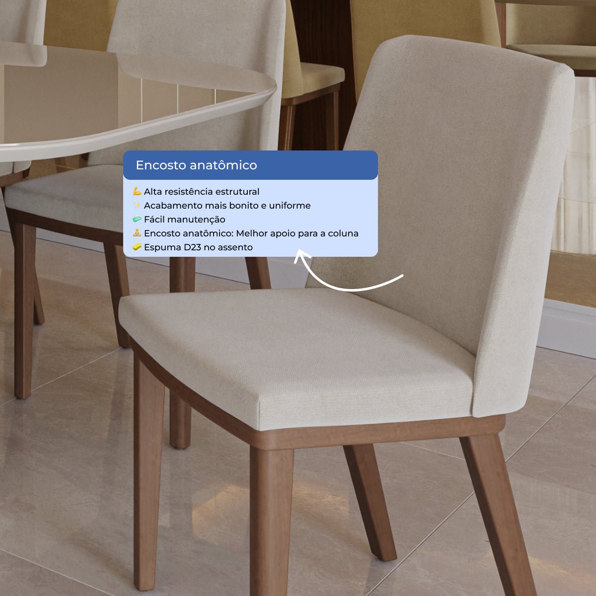 Conjunto de 2 Cadeiras de Madeira Maciça Kalina - Província - Cadeiras de Jantar