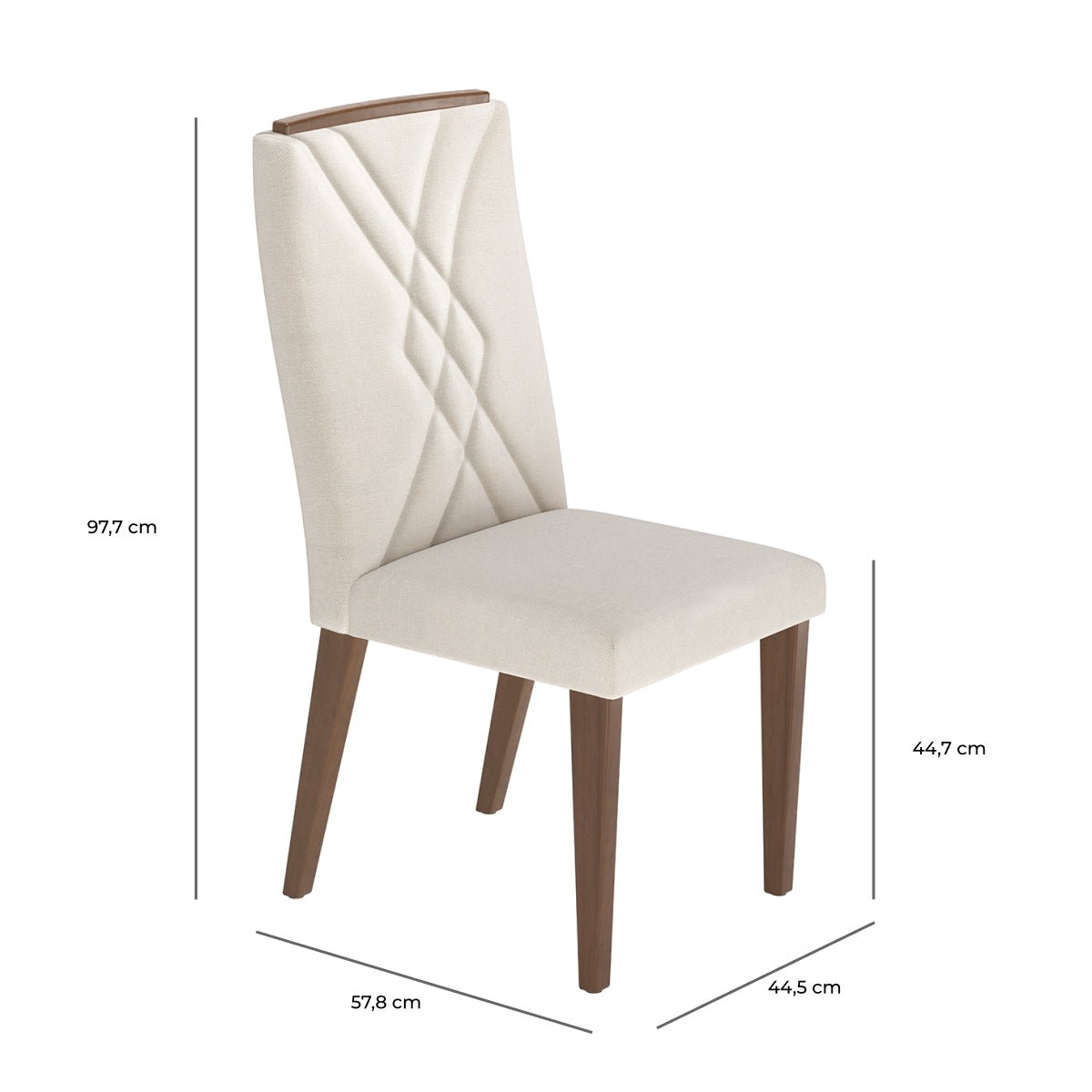 Conjunto de 2 Cadeiras de Madeira Maciça Megan - Província - Cadeiras de Jantar