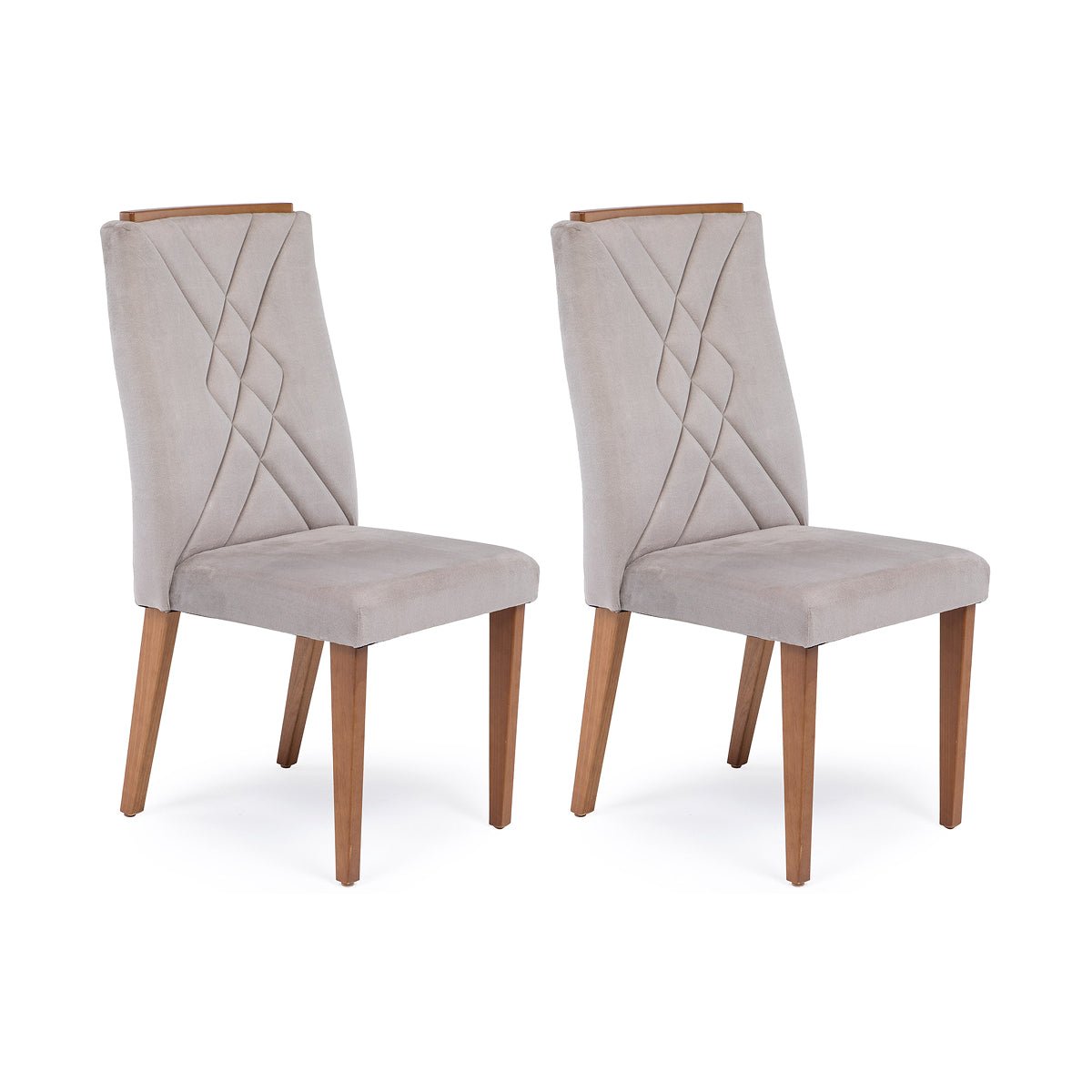 Conjunto de 2 Cadeiras de Madeira Maciça Megan - Província - Cadeiras de Jantar