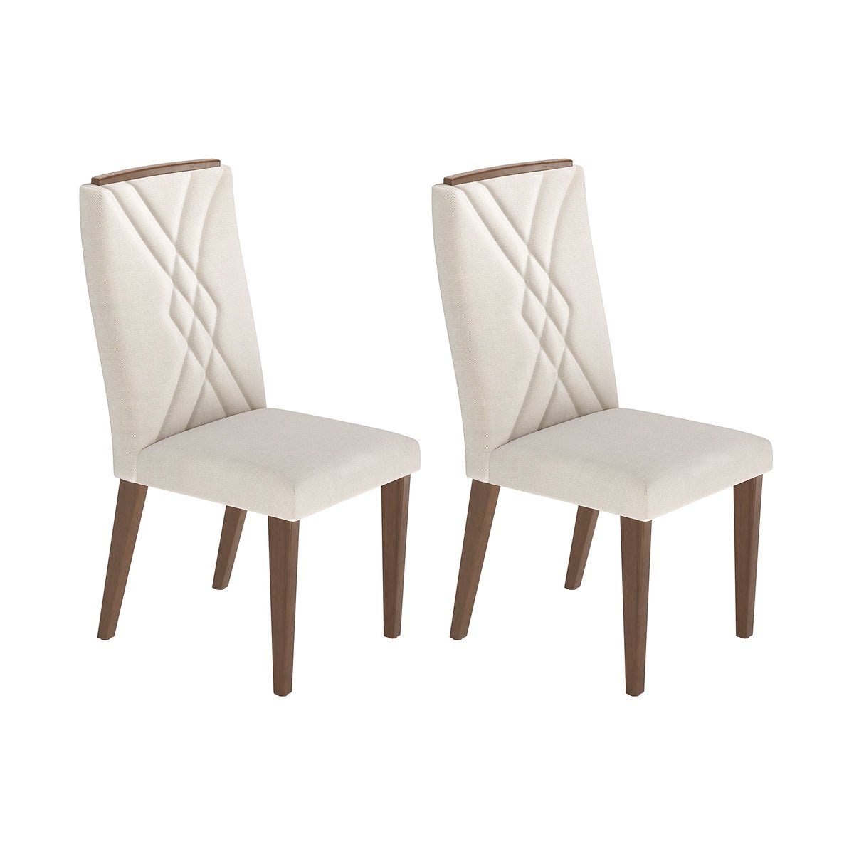 Conjunto de 2 Cadeiras de Madeira Maciça Megan - Província - Cadeiras de Jantar