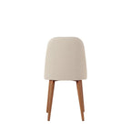 Conjunto de 2 Cadeiras de Madeira Maciça New Drop Natural com Linho Off-White e Cobre - Província - Cadeiras de Jantar