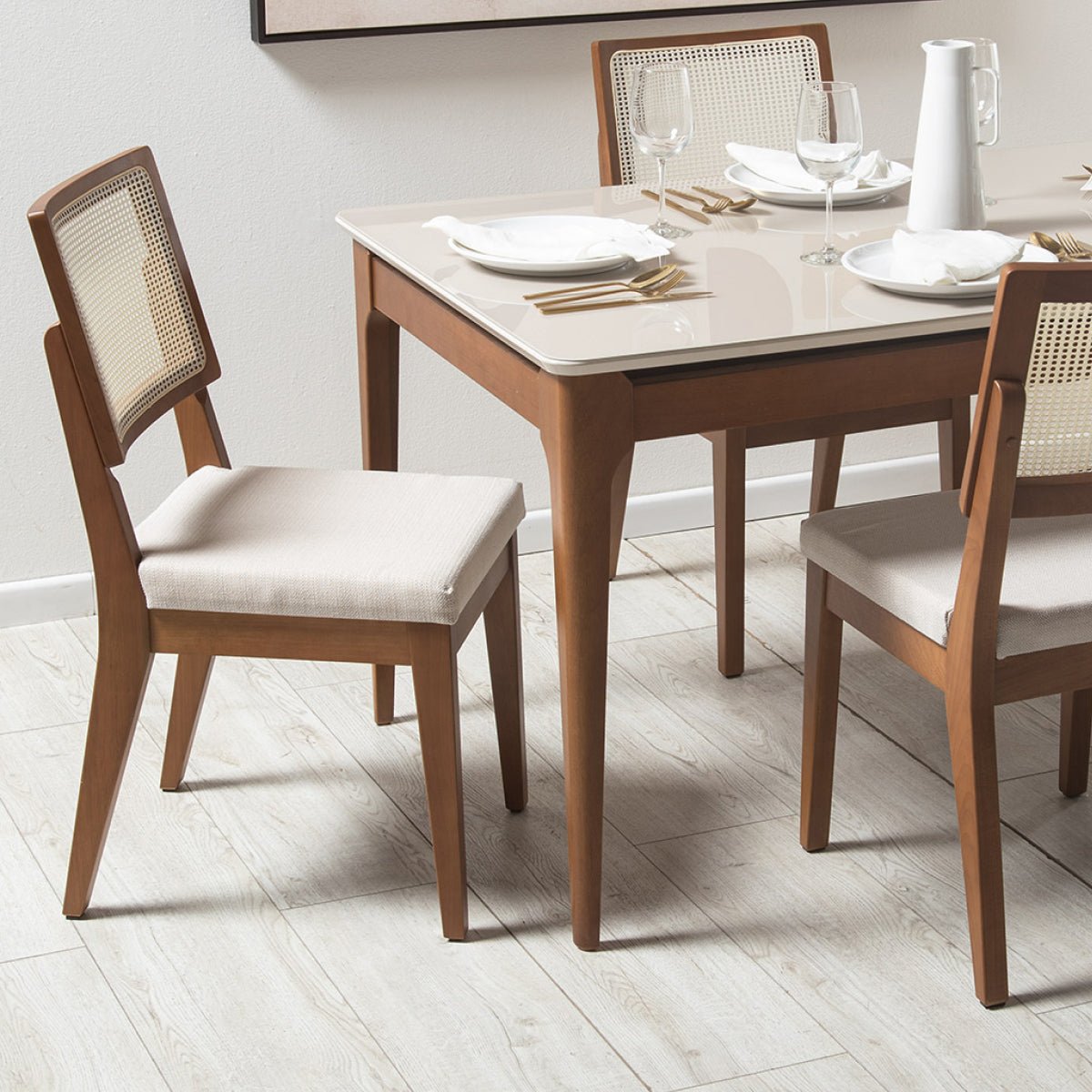 Conjunto de 2 Cadeiras de Madeira Maciça Saga Palhinha - Província - Cadeiras de Jantar