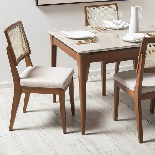 Conjunto de 2 Cadeiras de Madeira Maciça Saga Palhinha - Província - Cadeiras de Jantar