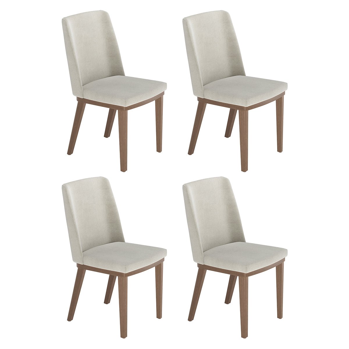 Conjunto de 4 Cadeiras de Madeira Maciça Kalina - Província - 