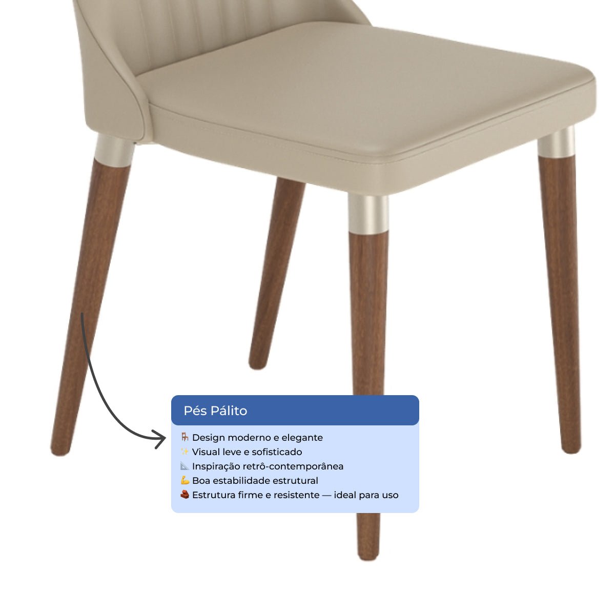 Conjunto de 4 Cadeiras de Madeira Maciça Loren - Província - 